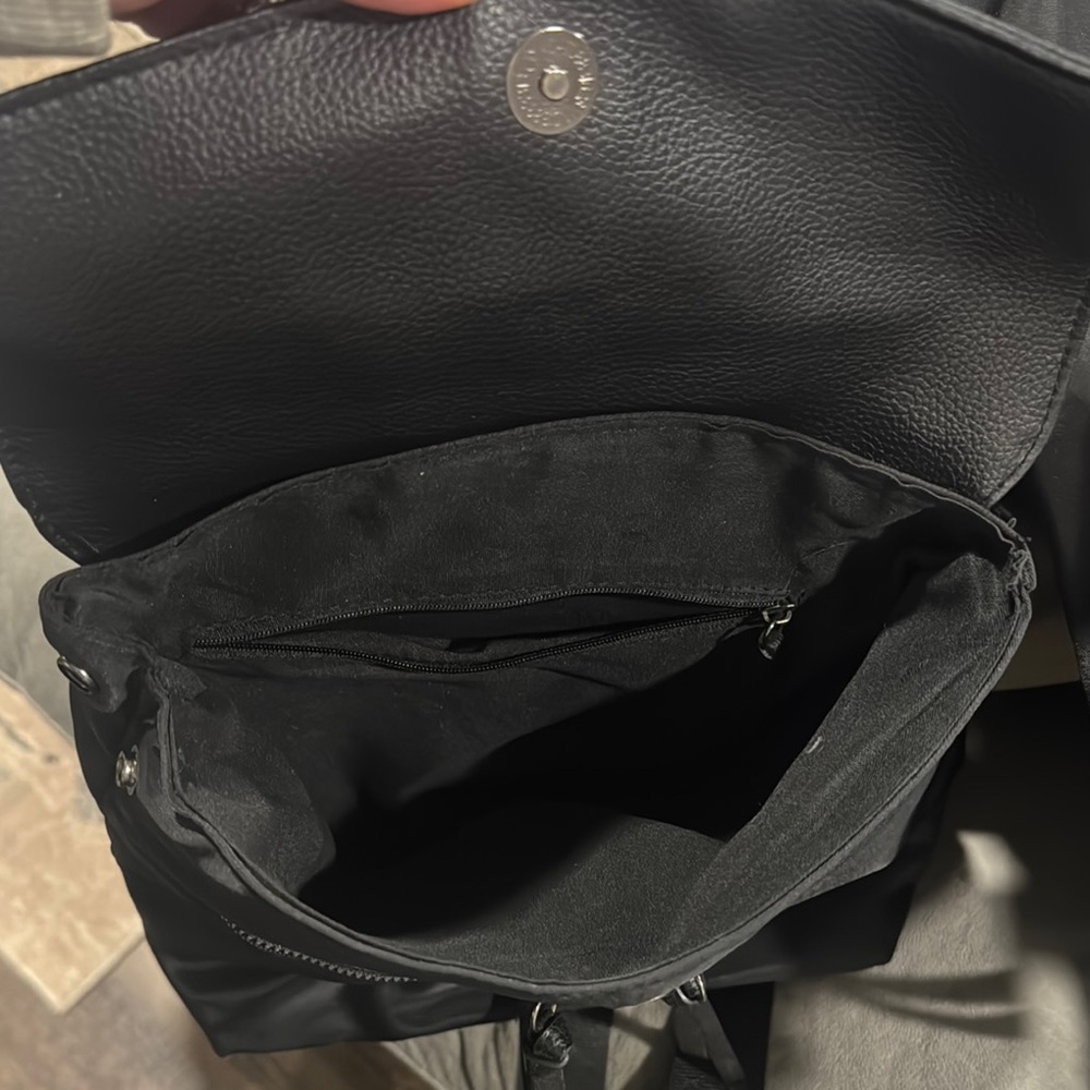 Black Leather Backpack - Picture 4 of 4